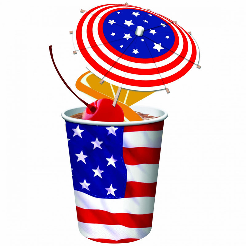 Drink Umbrella USA Flag Pack of 12 Cocktail Decoration_2