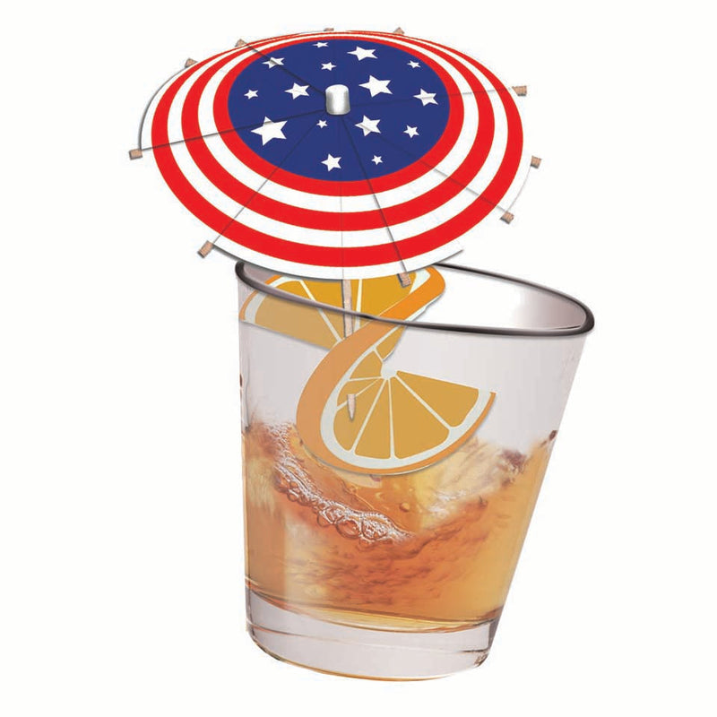 Drink Umbrella USA Flag Pack of 12 Cocktail Decoration_1