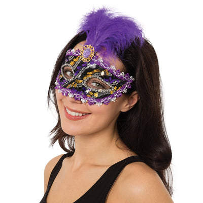 Purple Black +gold Eyemask With Stone Eye Masks Female_1 EM103