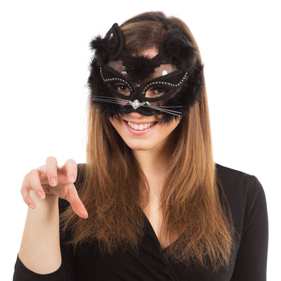 Transparent Black Cat Mask Eye Masks Unisex_1 EM433