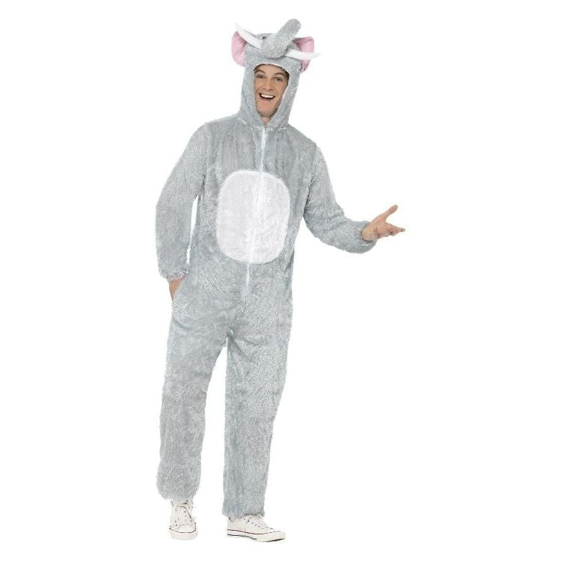 Elephant Costume Adult Grey Jumpsuit with Hood_2