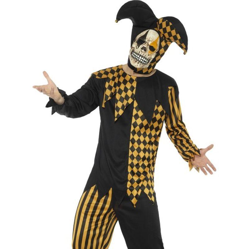 Evil Court Jester Costume Adult Black Gold_1