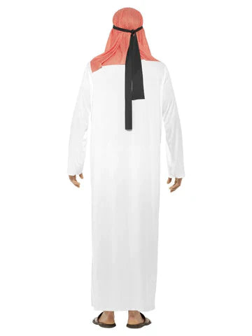 Fake Arab Sheikh Costume Adult White Red Tunic_3