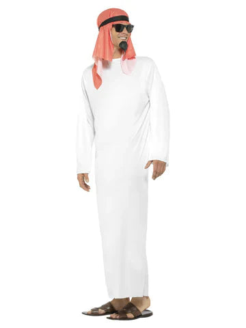 Fake Arab Sheikh Costume Adult White Red Tunic_4