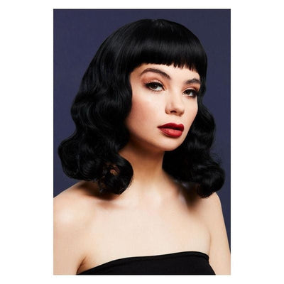 Fever Bettie Wig With Short Fringe Adult Black 32cm_1