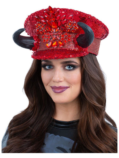 Fever Deluxe Devil Sequin Captains Hat_1