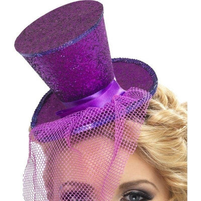 Fever Mini Top Hat On Headband Adult Purple_1