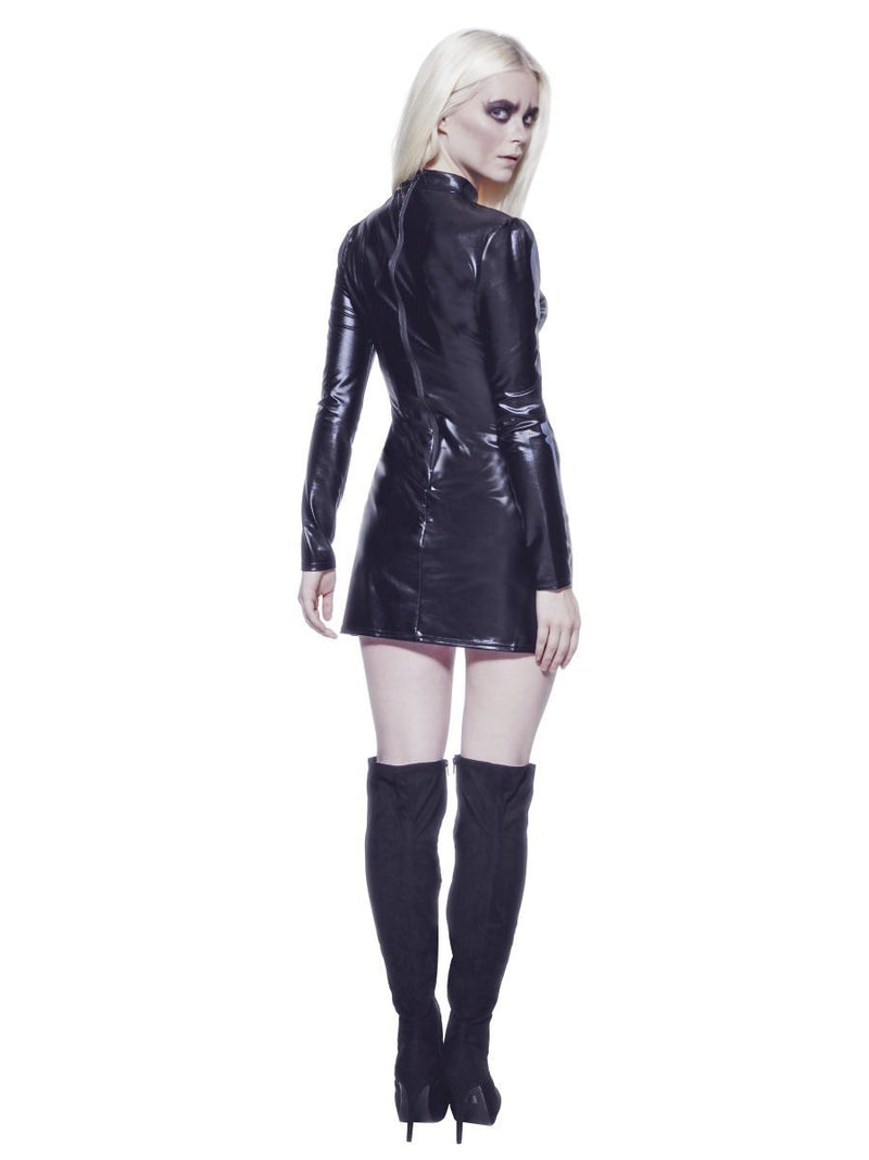 Fever Miss Whiplash Skeleton Costume Black Dress_3