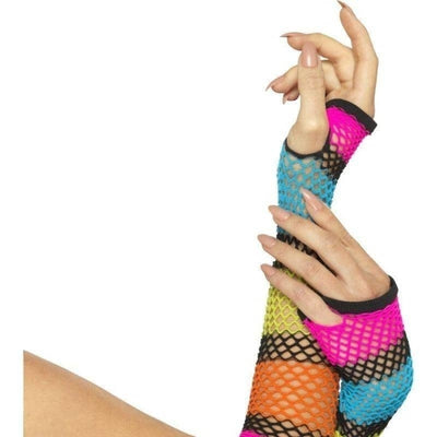 Fishnet Gloves Long Adult Neon_1