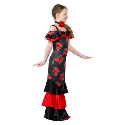 Flamenco Girl Costume Black & Red Child Spanish Dress_1