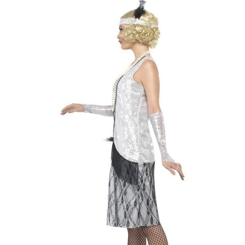 Flapper Costume Adult Silver Black_3