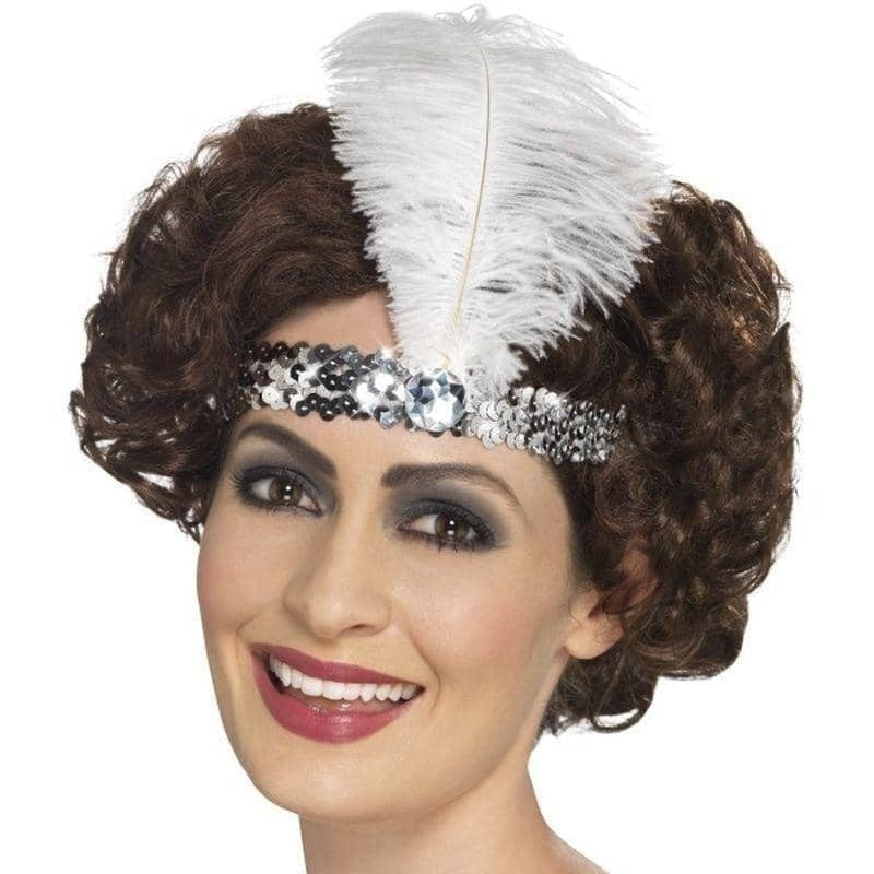 Flapper Headband Adult Silver_1