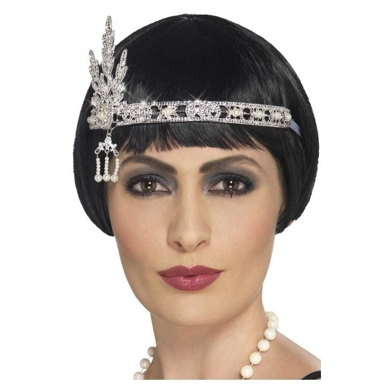 Size Chart Flapper Jewel Headband Adult Silver