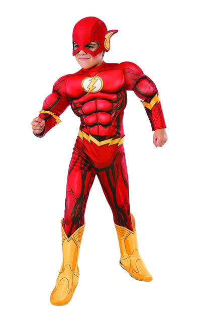 Flash Costume Photo Real Kids Deluxe Super Hero Suit_1