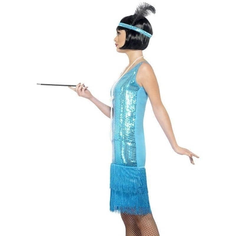 Flirty Flapper Costume Adult Blue_3