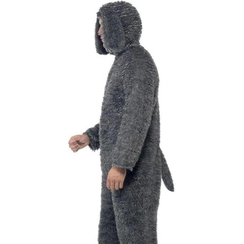 Fluffy Dog Costume Adult Grey Onesie_3