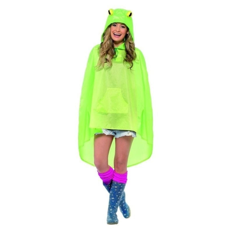 Frog Party Poncho Adult Green_2