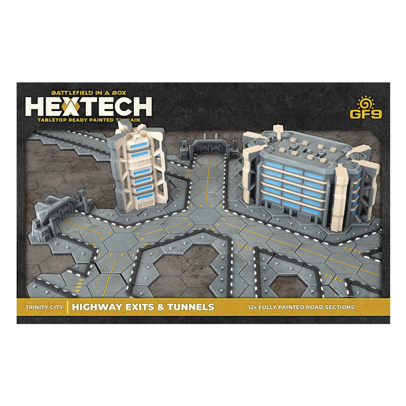 Hextech Tabletop Ready Painted Terrain: Trinity City Highway Exits and Tunnels