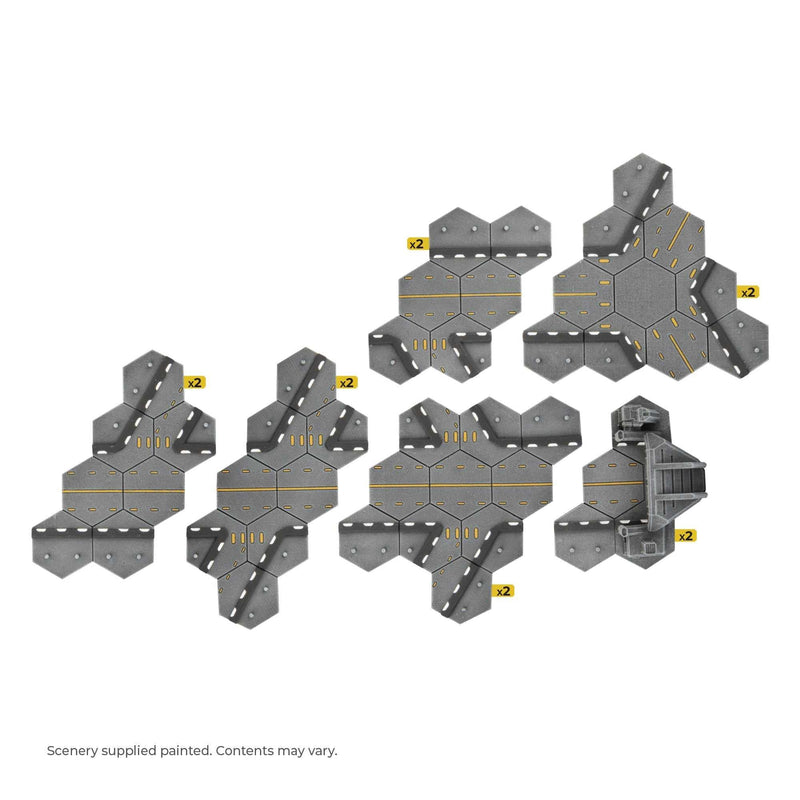 Hextech Tabletop Ready Painted Terrain: Trinity City Highway Exits and Tunnels