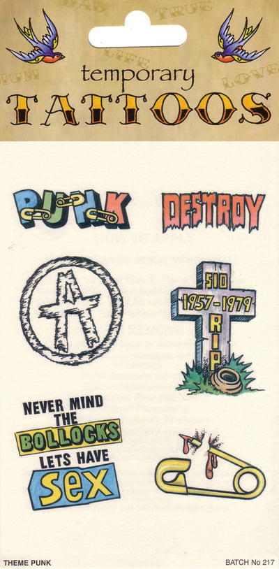 Tattoos Theme Punk 6 Card General Jokes Unisex Per_1 GJ271
