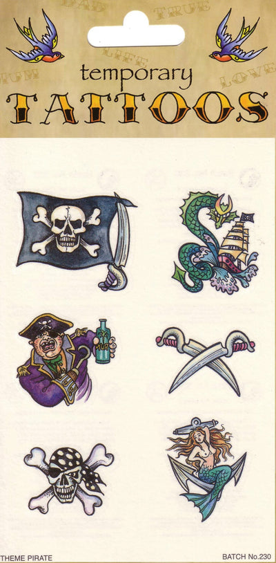 Tattoos Theme Pirate 6 Card General Jokes Unisex Per_1 GJ274