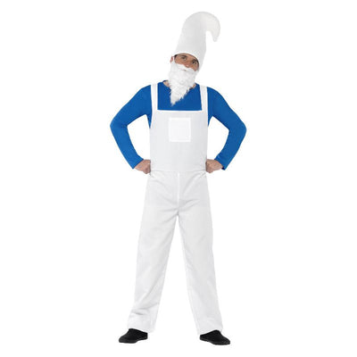 Garden Gnome Costume Male Blue & White Adult_1