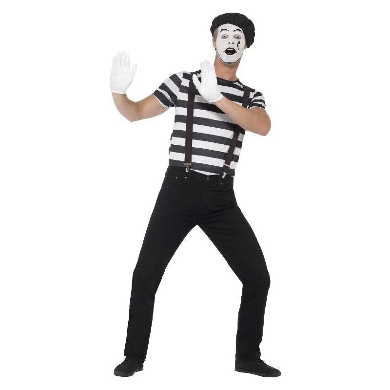 Gentleman Mime Artist Costume Adult Black Make Up_2