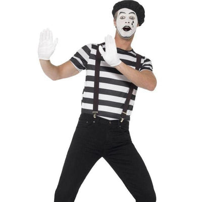 Gentleman Mime Artist Costume Adult Black Make Up_1