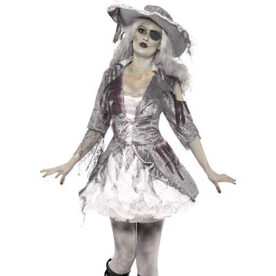 Ghost Ship Pirate Treasure Adult White Silver_1