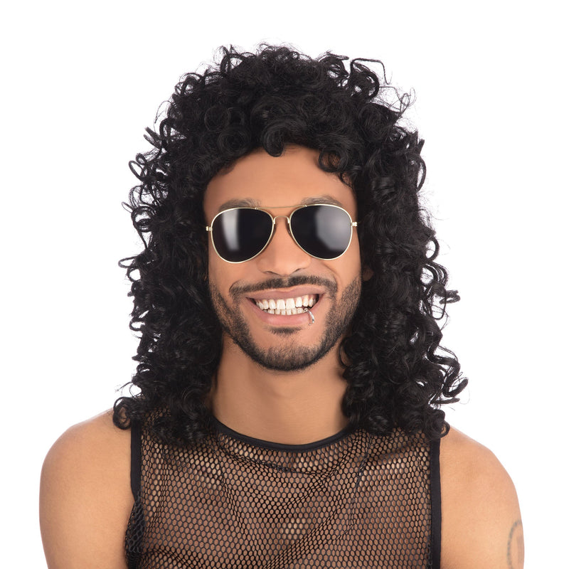 Glam Rock Black Wig Unisex_1