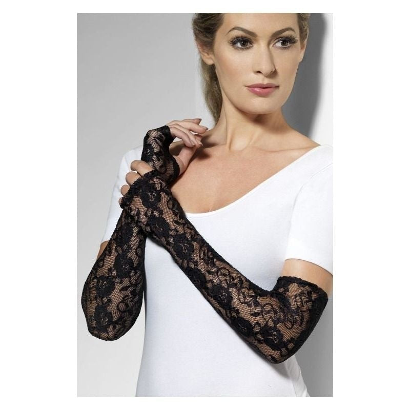 Size Chart Gloves Gothic Lace Fingerless Black 52cm