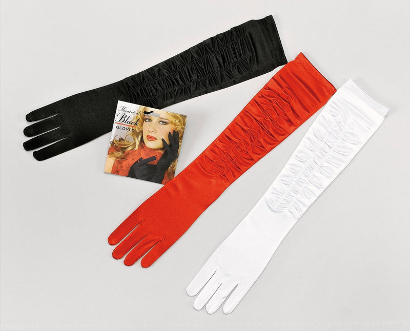 Gloves Red Satin Theatrical Costume Accessories Female_1