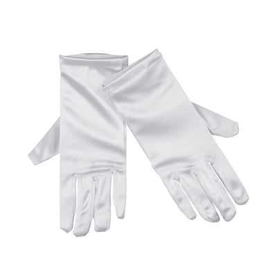 Gloves Satin 9 Inch White Magician Costume Accessory_1