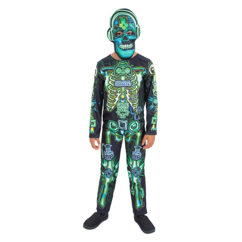 Glow in the Dark Tech Skeleton Costume Child_1