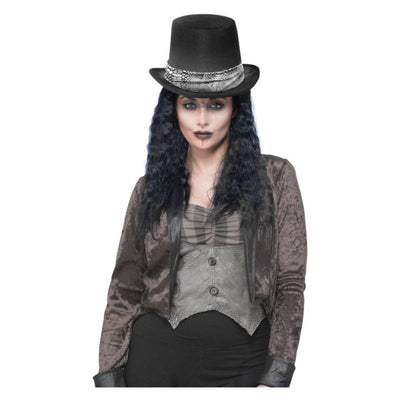 Gothic Rocker Top Hat Adult Black Brown_1