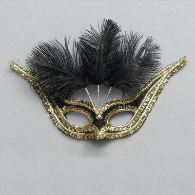 Gran Gala Domino Blk & Feathers Eye Masks Unisex_1