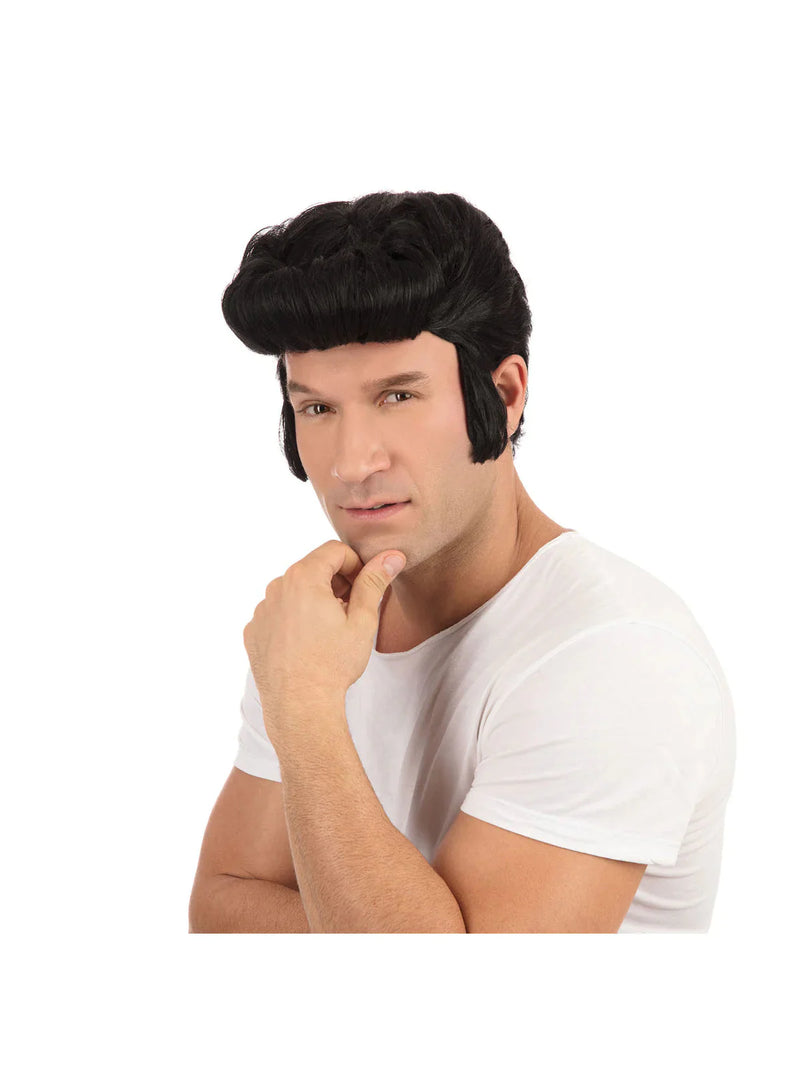 Greaser Wig Slicked Black 1950s Rock_1