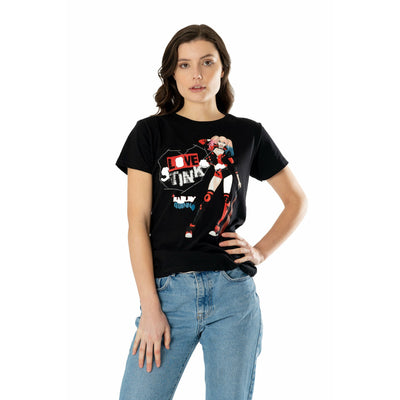 Harley Quinn Black Love Stinks T-Shirt DC Adult 1