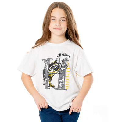 Harry Potter Kids White Hufflepuff Mosaic T-Shirt_1