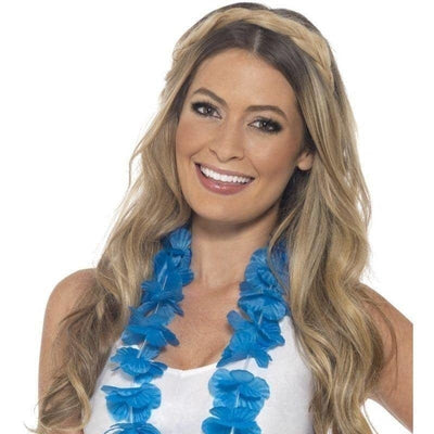 Hawaiian Lei Adult Neon Blue_1