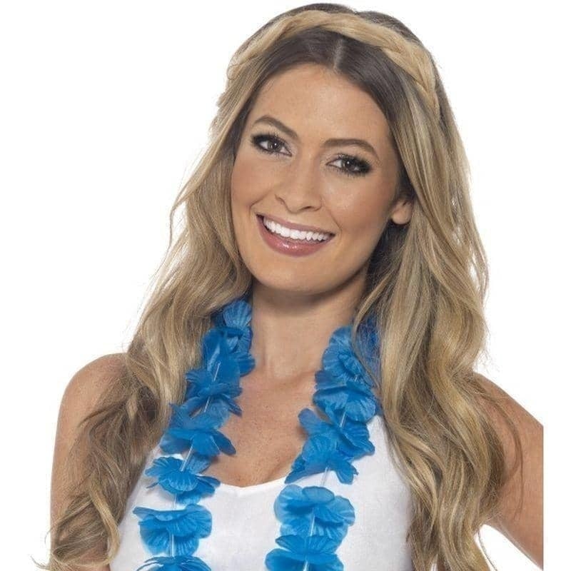 Hawaiian Lei Adult Neon Blue_1