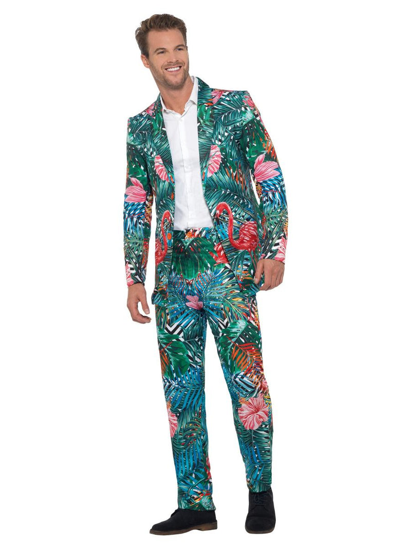 Hawaiian Tropical Flamingo Suit Adult Green_2