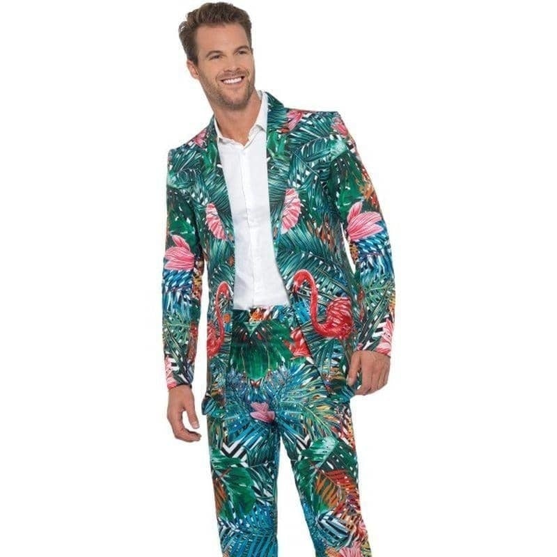 Hawaiian Tropical Flamingo Suit Adult Green_1