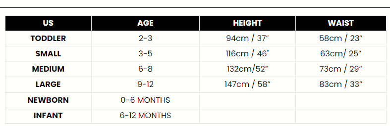 Size Chart Hawkeye as Ronin Child Costume Avengers Endgame Hero