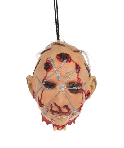 Head With Barbed Wire Hanging Prop Halloween Items Unisex_1