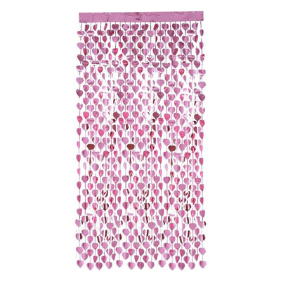 Heart Foil Curtain Backdrop Pink Adult_1