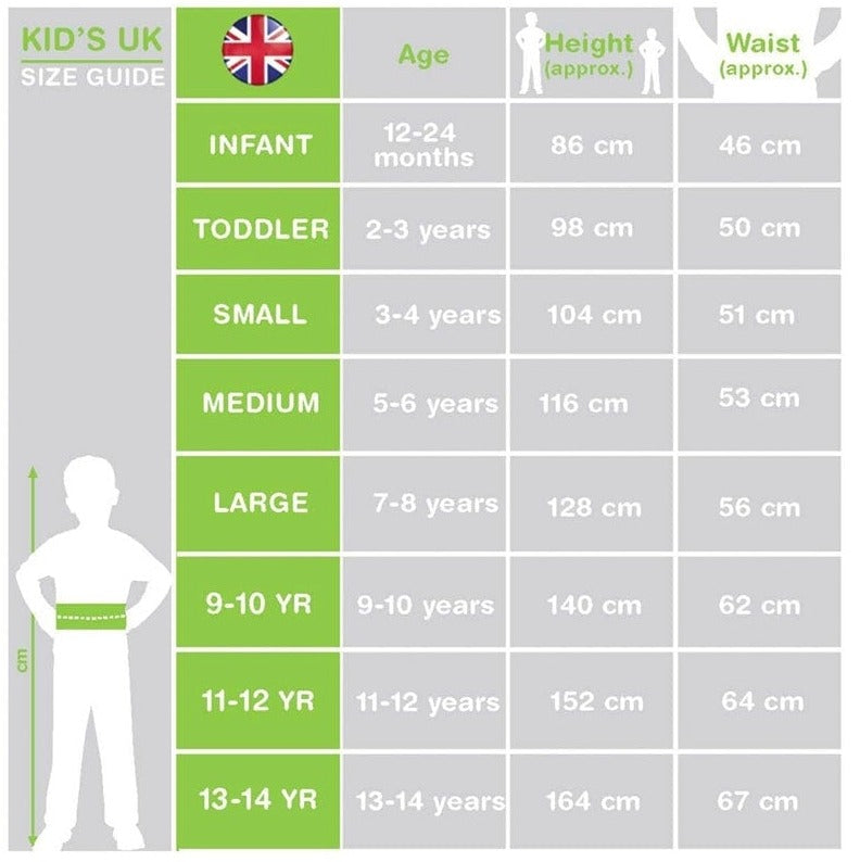 Size Chart Horrid Henry Costume with Mask