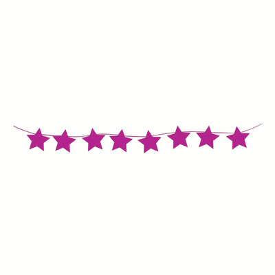 Hot Pink Star Banner Party Event Home Decoration 2.4m 8 Flags_1