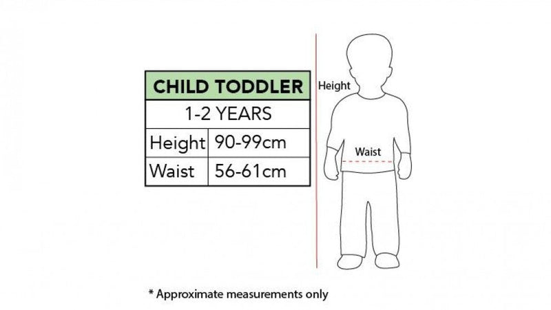 Size Chart Hulk Deluxe Boys Toddler Costume