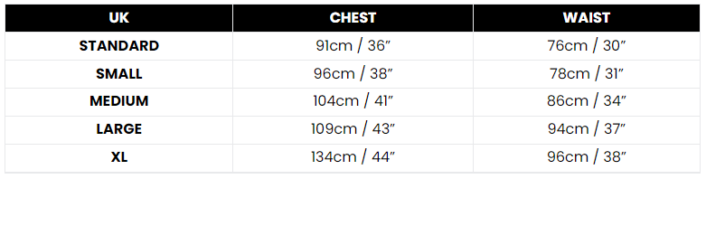 Size Chart I Love The 70s T Shirt